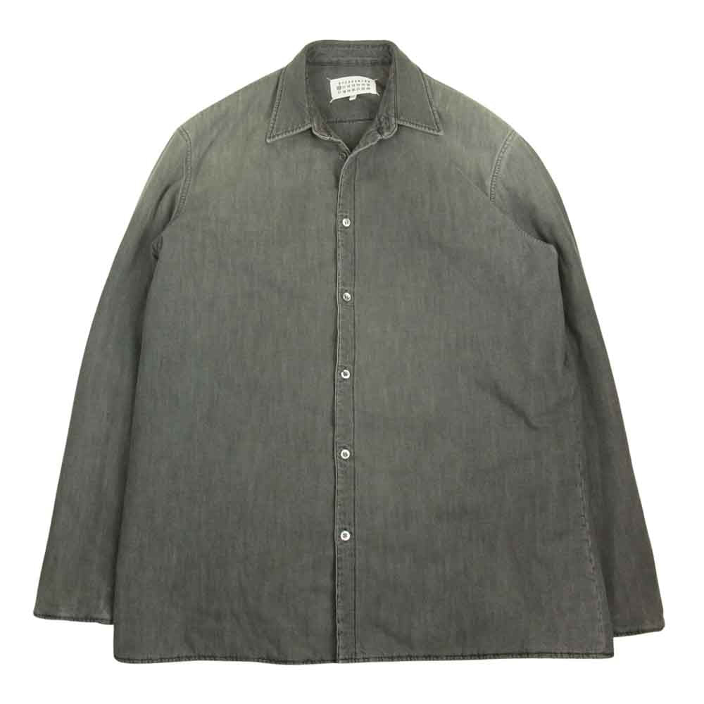 MAISON MARGIELA メゾンマルジェラ 20AW S50DL0449 10ライン PADDED SHIRT 中綿 デニム シャツ ジャケット  グレー系 38【中古】