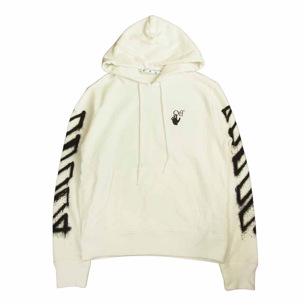 OFF-WHITE オフホワイト 0MBB034S21FLE0040110 SPRAY MARKER SLIM HOODIE スプレー マーカー  スリムフィット ロゴ フーディ パーカー ホワイト系 M【中古】