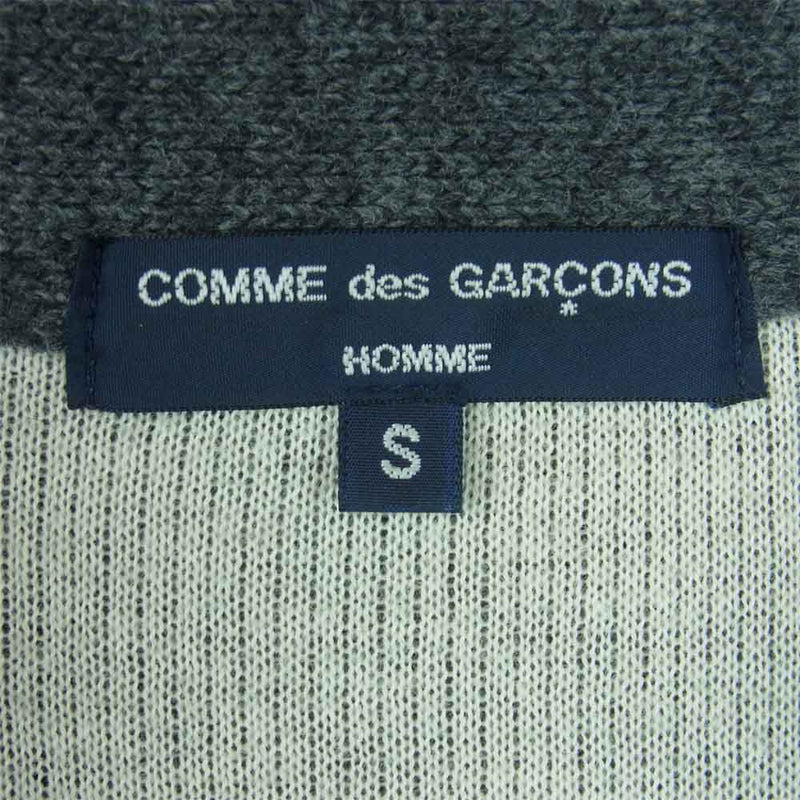 COMME des GARCONS HOMME コムデギャルソンオム AD2004 HN-T047 インサイドアウト ジップアップ ニット ジャケット  グレー系 S【中古】