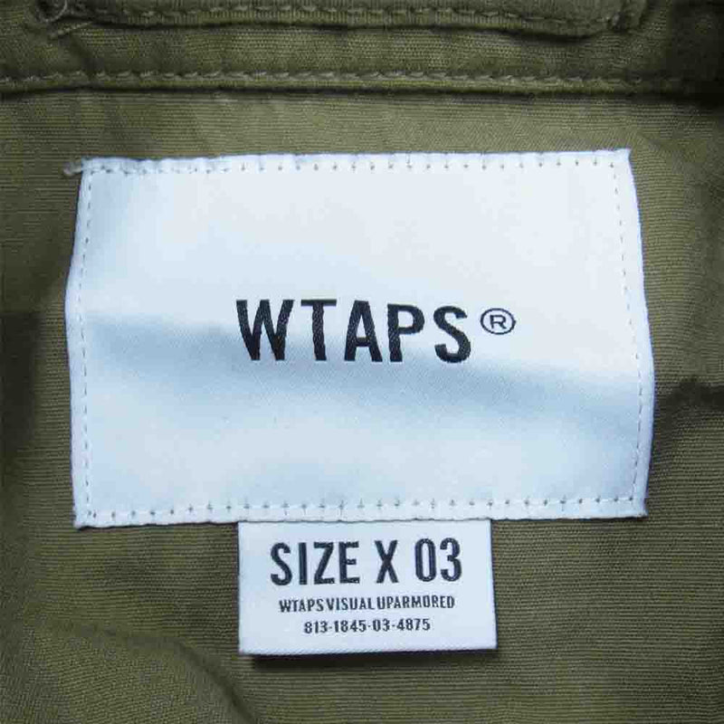 WTAPS ダブルタップス 20AW 202WVDT-SHM02 SCOUT LS COTTON WEATHER スカウト シャツ カーキ系 3【中古】