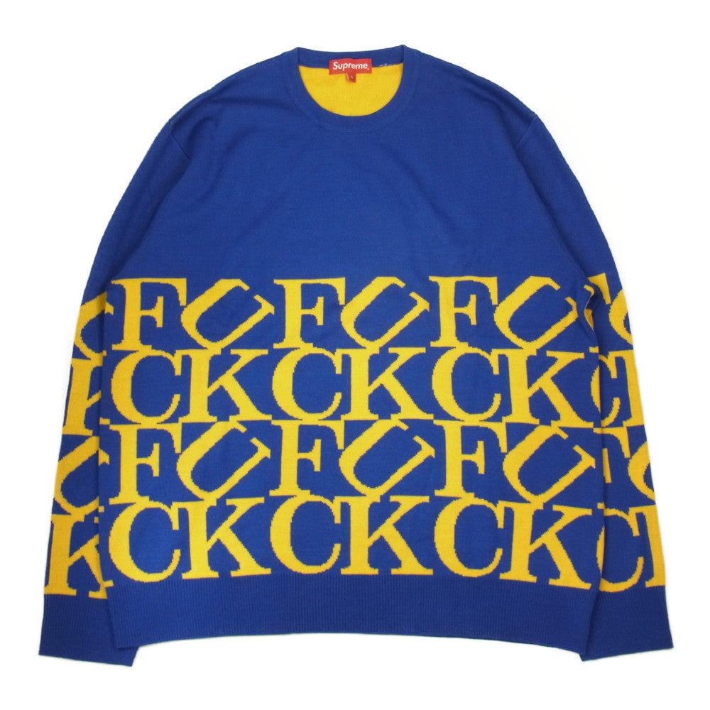 Supreme シュプリーム 20AW Fuck Sweater ファック セーター ニット ブルー系 L【美品】【中古】