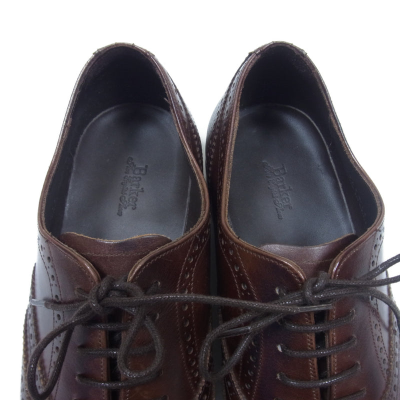 バーカー 4276FW14 OXFORD BROGUE フルブローグ ウイング チップ ダイナイトソール ビジネス シューズ ブラウン UK5  ブラウン系 5F【美品】【中古】