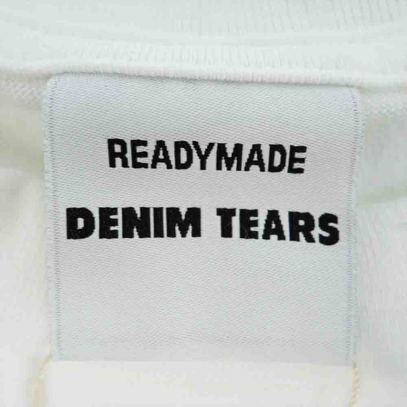 READY MADE レディメイド 22SS × DENIM TEARS 22SS COTTON WREATH T-SHIRT TEE デニム  ティアーズ プリントTシャツ ホワイト系 S【新古品】【未使用】【中古】