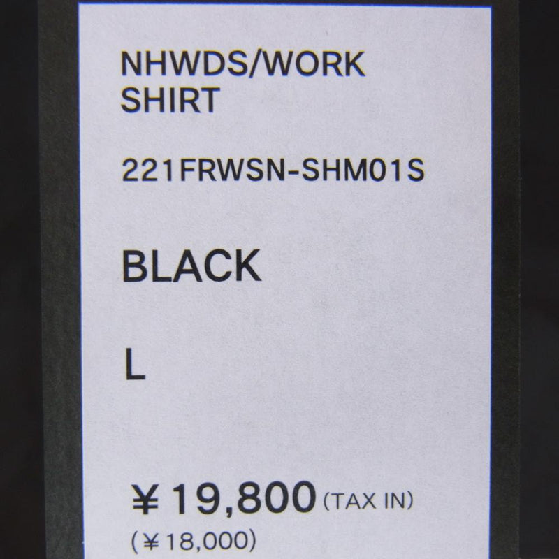 NEIGHBORHOOD ネイバーフッド 22SS 221FRWSN-SHM01S × WIND AND SEA NHWDS  WORK/EC-SHIRT SS ウィンダンシー 半袖 ワーク シャツ ブラック系 L【極上美品】【中古】