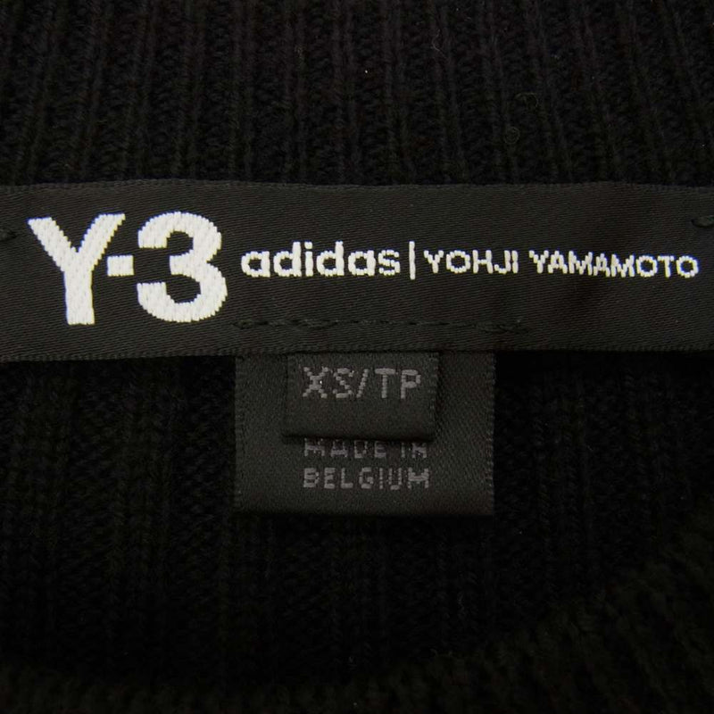 Yohji Yamamoto ヨウジヤマモト Y-3 ワイスリー FJ0300 ライン ニット ロング ワンピース 長袖 ブラック系 XS【中古】