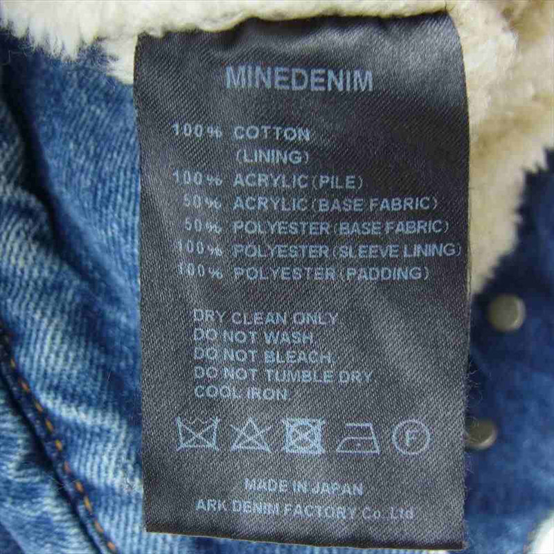 MINEDENIM マインデニム × WIND AND SEA ウィンダンシー 20AW 20MND-WAS001-85-012 DENIM BOA  GJKT バックロゴ デニム ボア ジャケット ブルー系 1【美品】【中古】