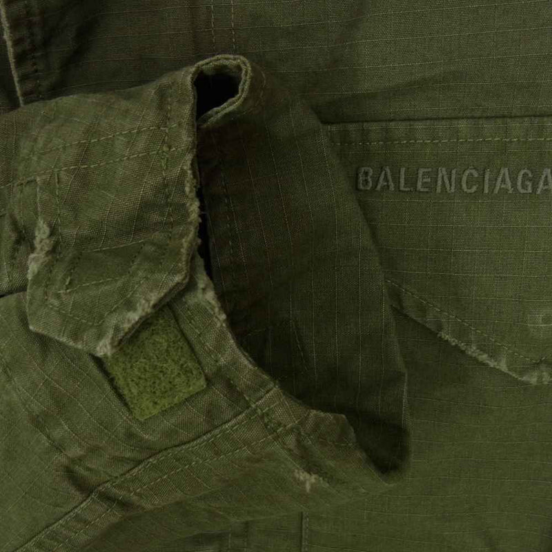 BALENCIAGA バレンシアガ 704498 Military Parka ミリタリー カーキ系 1【極上美品】【中古】