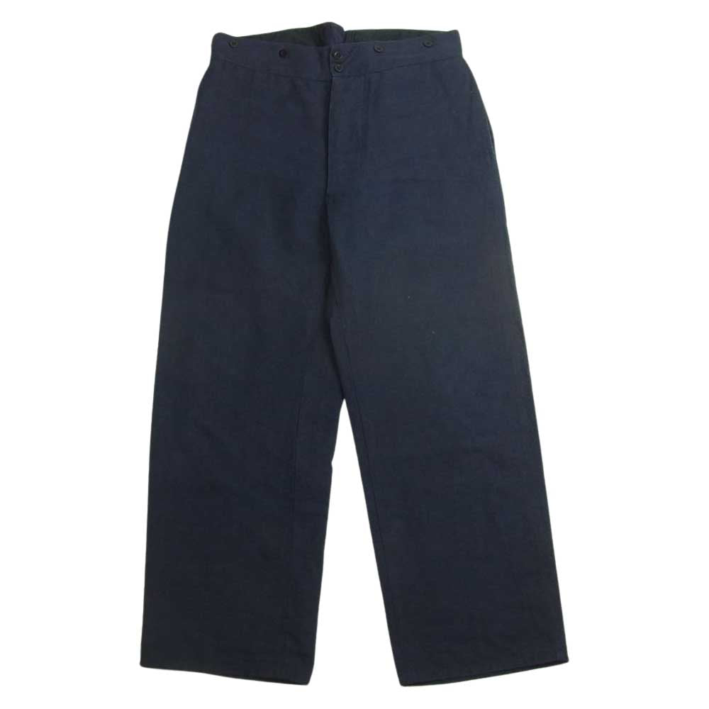 ANATOMICA アナトミカ フランス製 BJ Pants フレンチワーク リネン シンチバック BJ パンツ ネイビー系 42【中古】