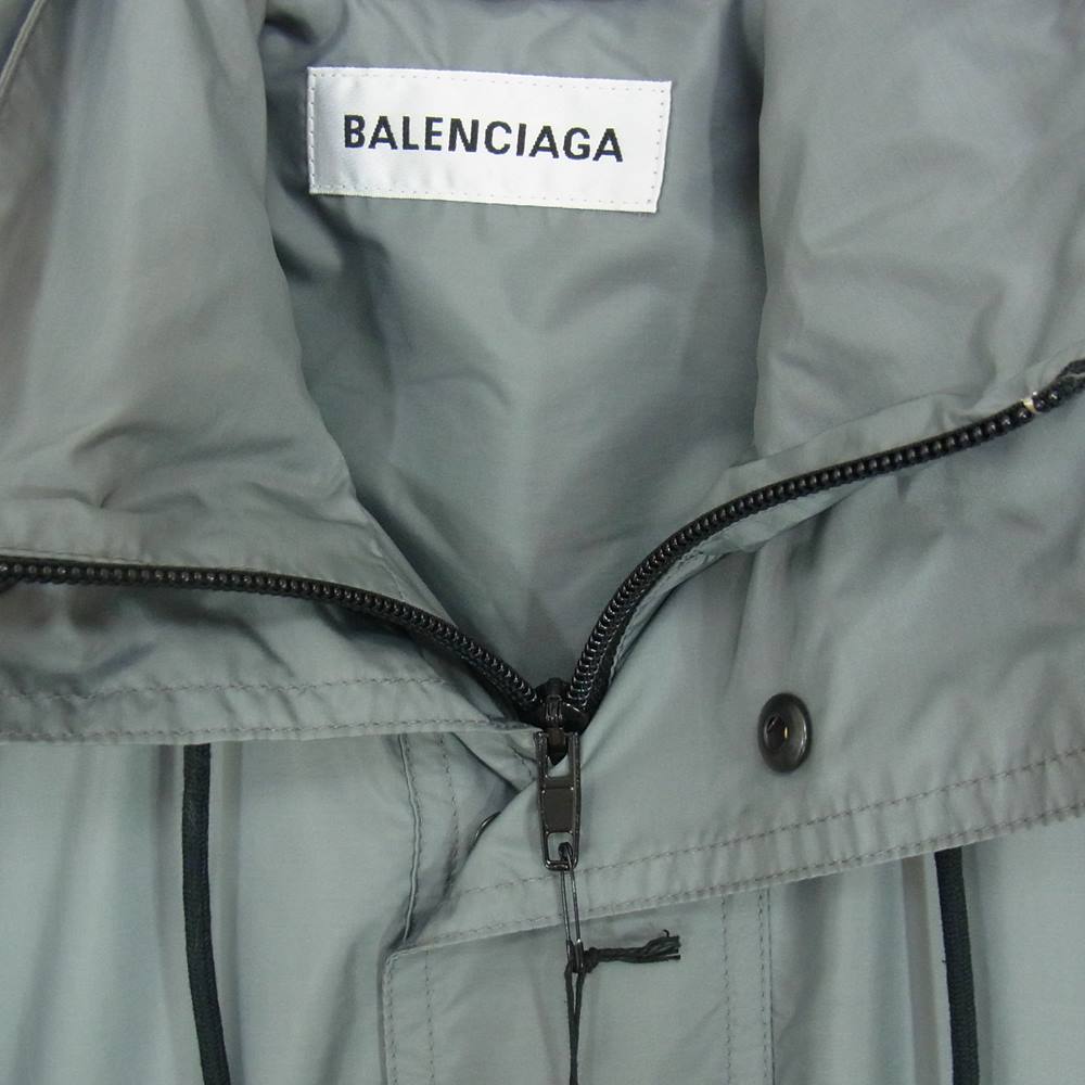 BALENCIAGA バレンシアガ 518184 TXD14 Opera Raincoat バックロゴ オペラ レインコート グレー系  34【極上美品】【中古】