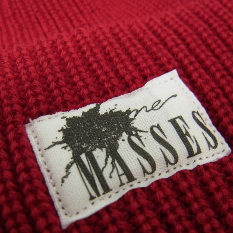 MASSES マシス KNIT CAP ロゴ ニット帽 ビーニー レッド系 フリー【中古】