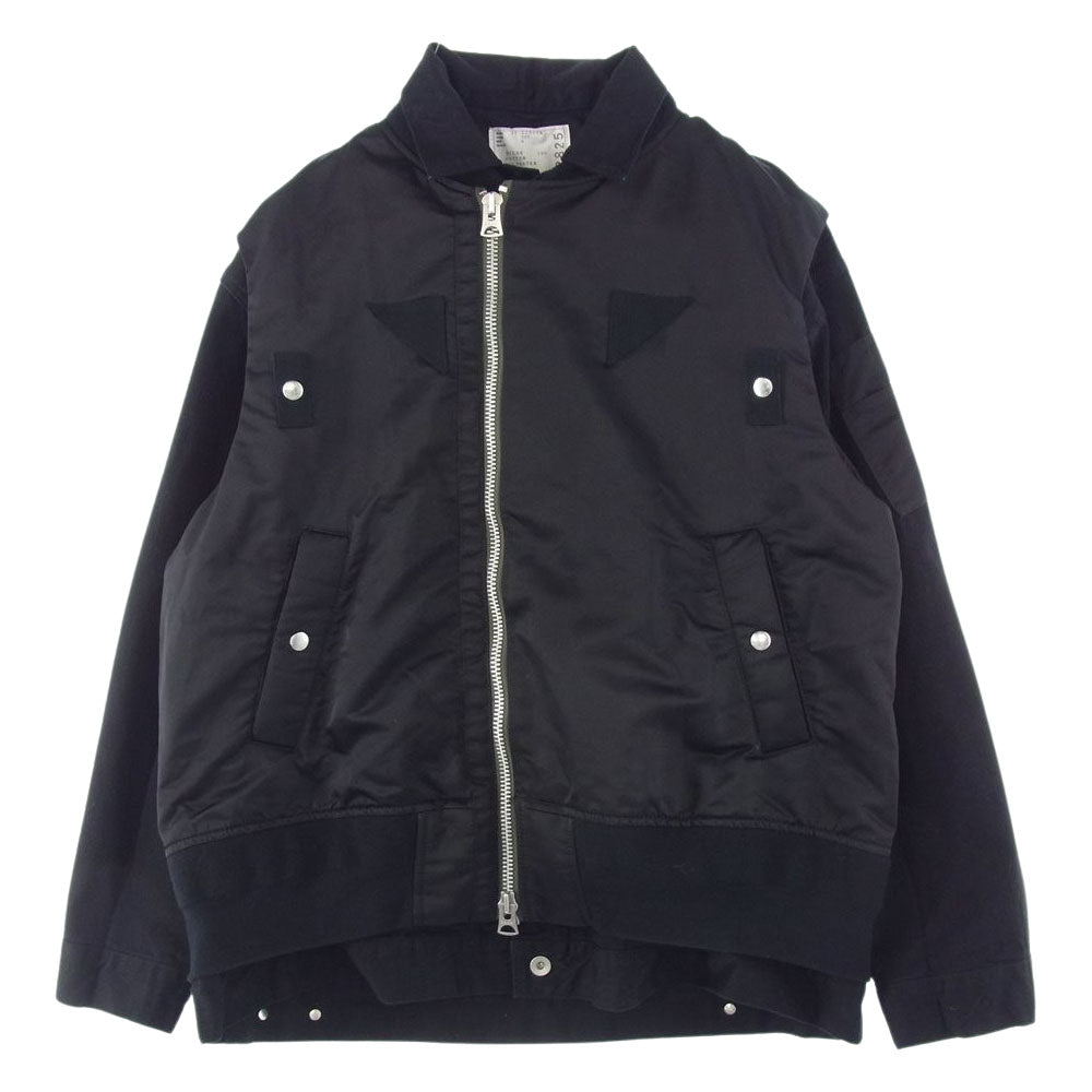 Sacai サカイ 22AW 22-02825M Nylon Twill Mix Blouson ナイロン ツイル ミックス ブルゾン ジャケット  ブラック系 4【中古】