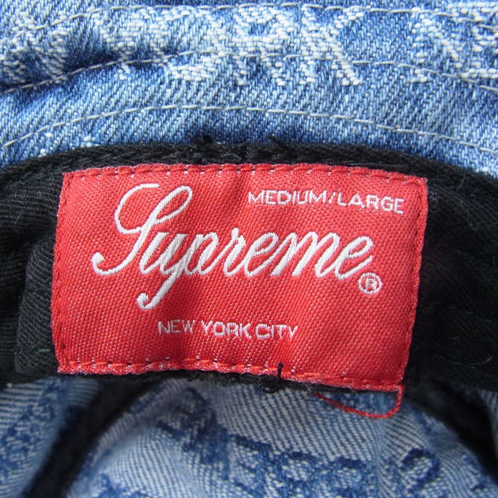 Supreme シュプリーム 22AW Multi Type Jacquard Denim Crusher マルチ タイプ ジャガード デニム  クラッシャー ハット ブルー インディゴブルー系 M/L【極上美品】【中古】