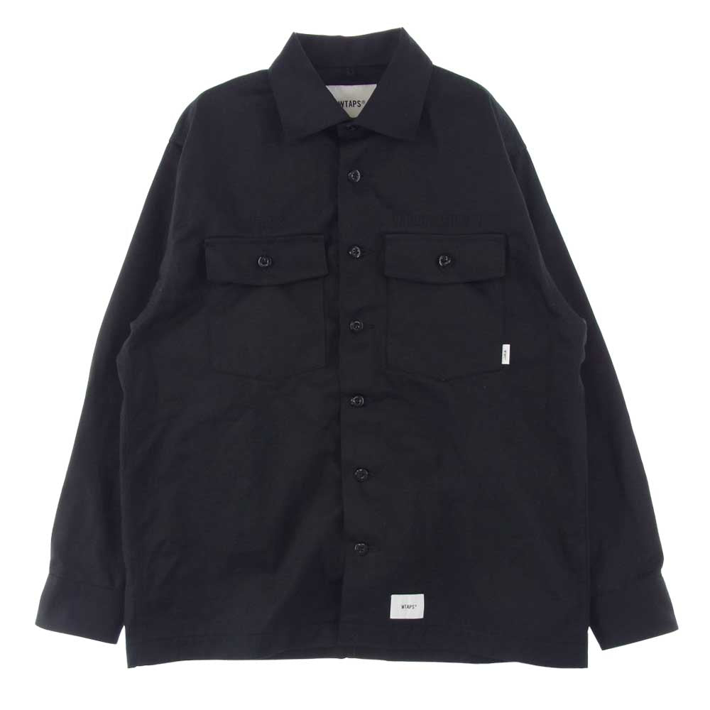 WTAPS ダブルタップス 22SS 221BRDT-SHM02 BUDS LS COTTON TWILL コットンツイル ユーティリティ ミリタリー  シャツ ブラック系 01【中古】