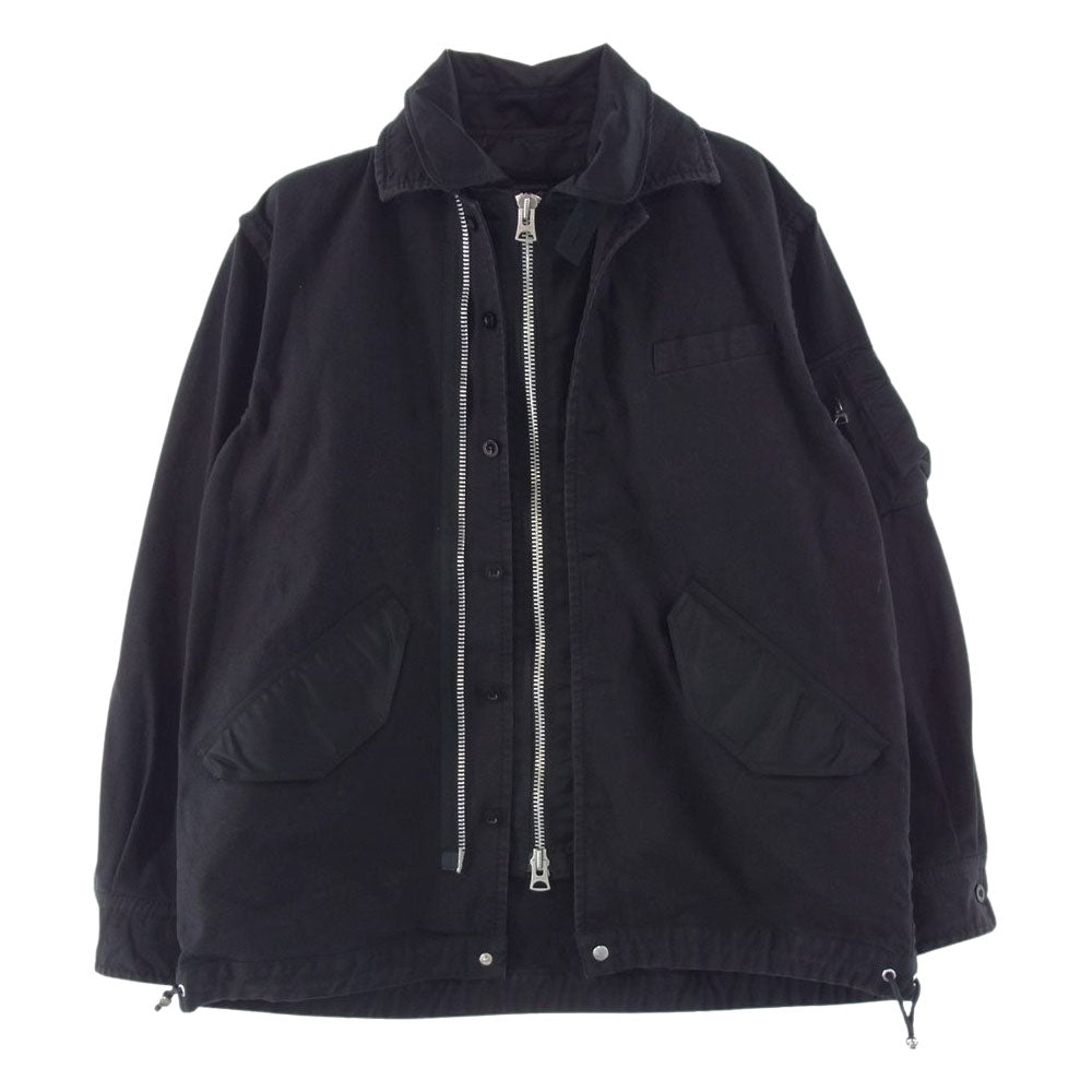 Sacai サカイ 22-02929M WOOL SURGE MIX BLOUSON ウールサージ ミックス ブルゾン ブラック系 3【中古】