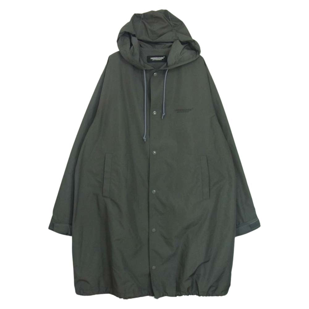 UNDERCOVER アンダーカバー 18AW UCV4312 最後の晩餐 バックプリント ナイロン フード ロング ジャケット コート グレー系  2【中古】