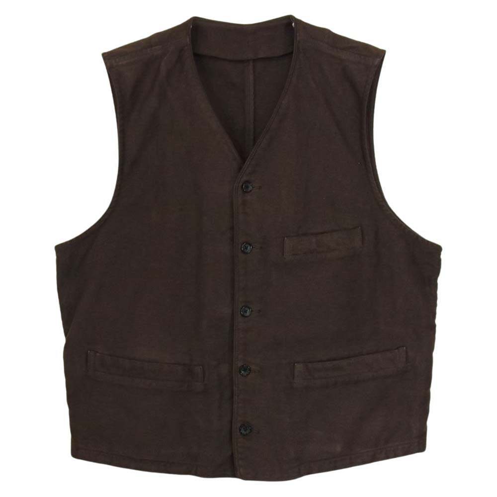 PORTER CLASSIC ポータークラシック MOLESKIN CLASSIC VEST モールスキン クラシック ベスト ブラウン ブラウン系  L【中古】