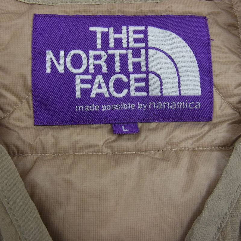 THE NORTH FACE ノースフェイス ND2171N PURPLE LABEL パープルレーベル Field Down Cardigan  フィールド ダウン カーディガン ベージュ系 L【中古】