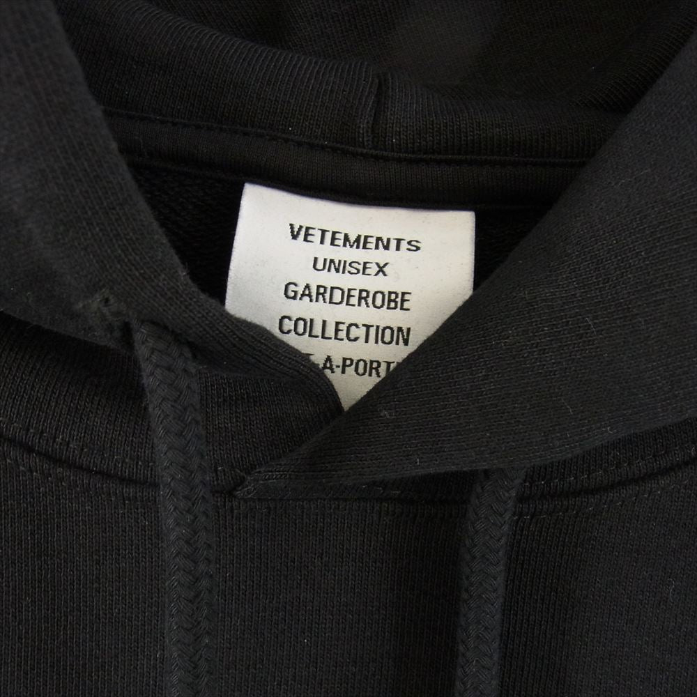 VETEMENTS ヴェトモン UA52TR900X BLACK LABEL Logo Hoodie ブラック