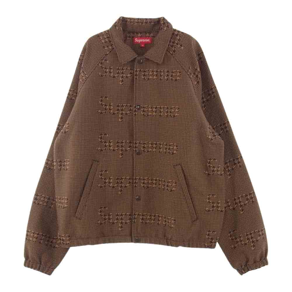 Supreme シュプリーム 20AW Houndstooth Logos Snap Front Jacket ハウンドトゥース ロゴ 千鳥 スナップ  フロント ジャケット ライトブラウン系 M【新古品】【未使用】【中古】