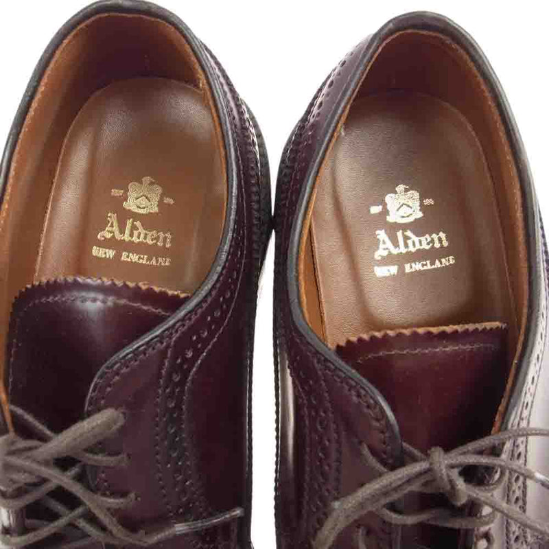 ALDEN オールデン 975 Long Wing Tip Color 8 Cordovan コードバン ロングウィングチップ シューズ バーガンディ  ワインレッド系 8D【中古】