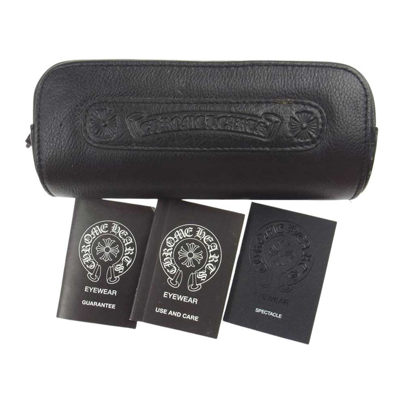 CHROME HEARTS クロムハーツ（原本無） 52□20-148 購入店スタンプ付冊子付 BANGADANG II-A サイドBSフレア  セルフレーム 眼鏡 ※度入り ダークブラウン系 ブラウン系【中古】