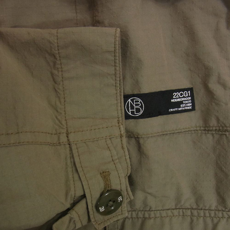 NEIGHBORHOOD ネイバーフッド 22SS 221UTNH-JKM03 COVERALL / CN-JK リップストップ カバーオール  ミリタリー ジャケット カーキ系 M【中古】