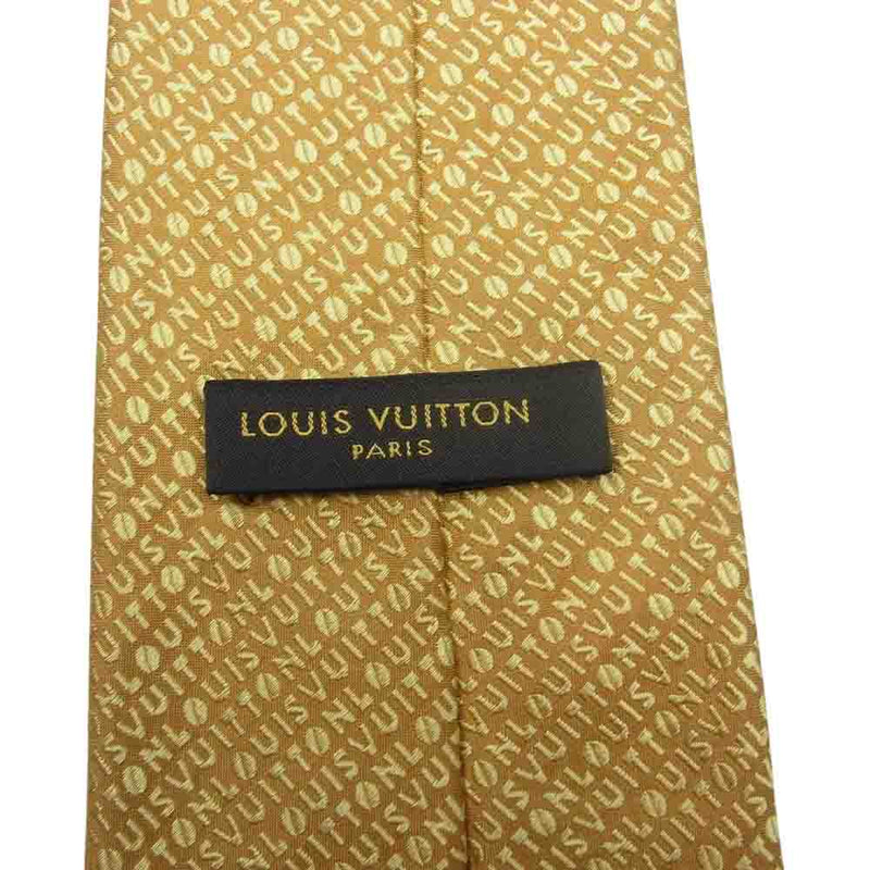 ルイヴィトン Louis Vuitton ネクタイ シルク イエロー ロゴ 黄