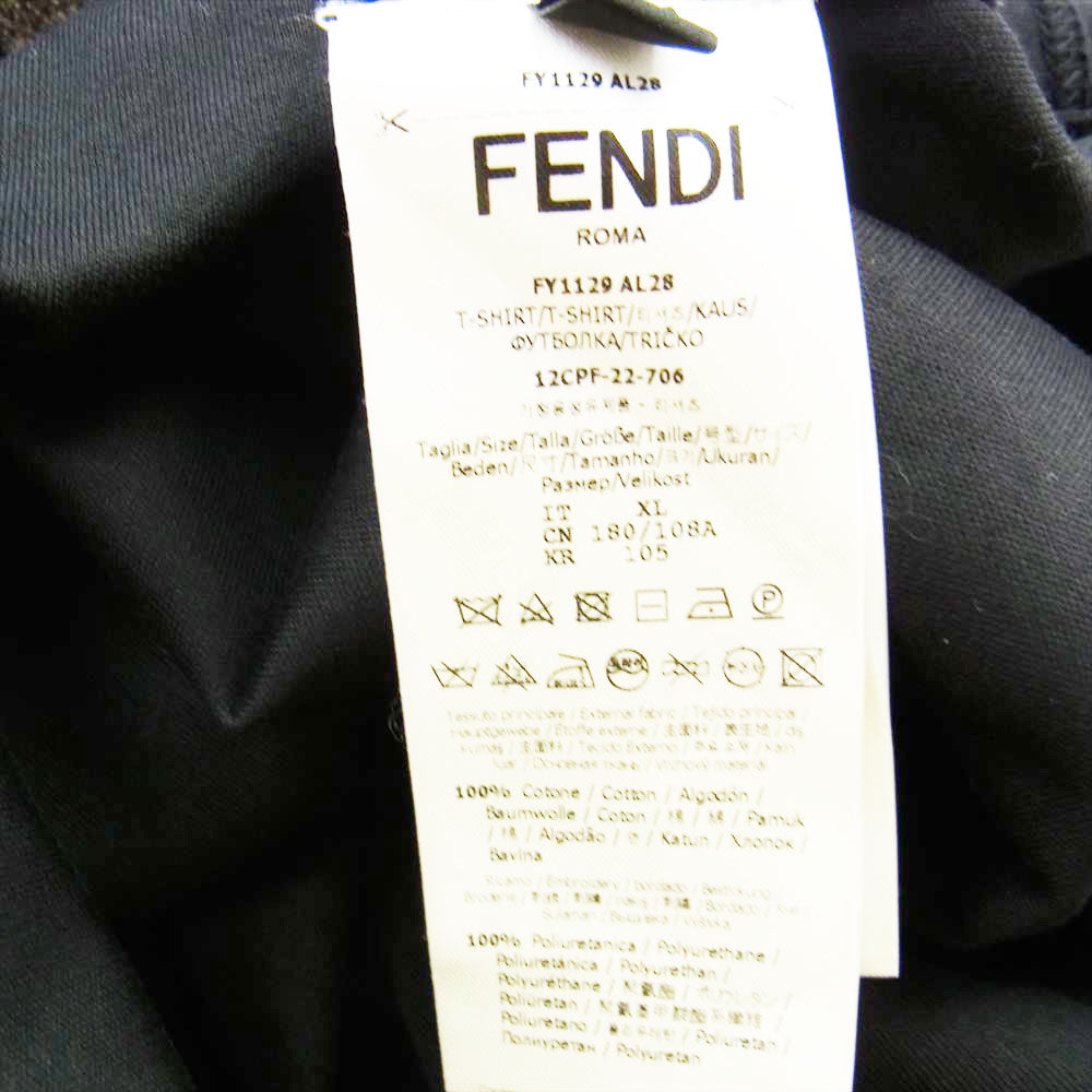 FENDI フェンディ Ｔシャツ FY1129 AL28 ロゴ ブラックジャージー T