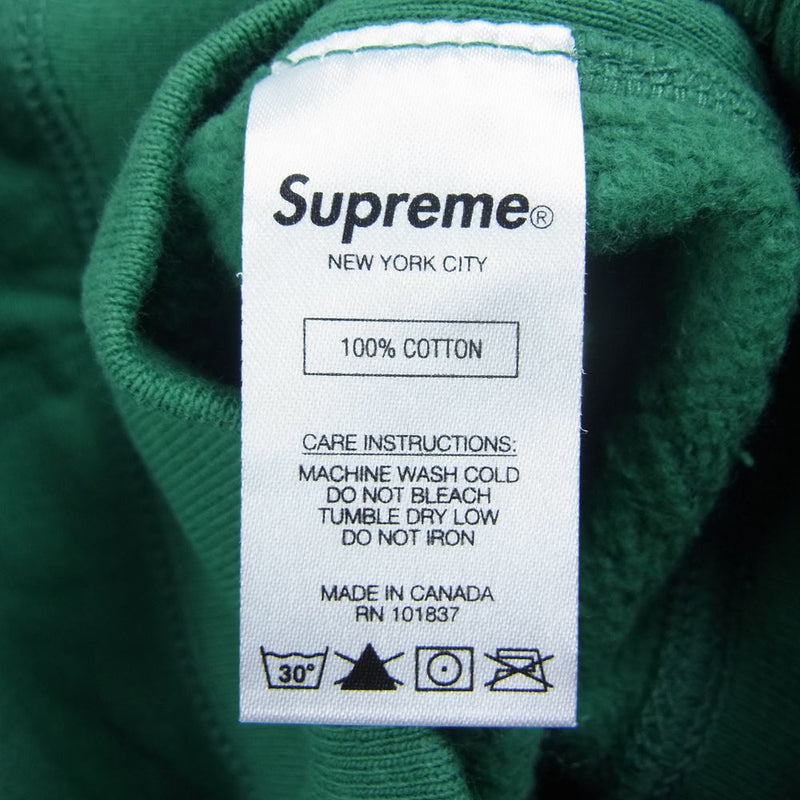 Supreme シュプリーム 21SS KAWS Chalk Logo Hooded Sweatshirt カウズ チョーク ボックスロゴ フーデッド  スウェットシャツ パーカー フーディ グリーン系 L【中古】