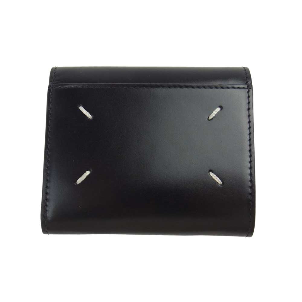 極美 付属完備✨マルジェラ 三つ折り財布 エンベロープ 4ステッチ シボ