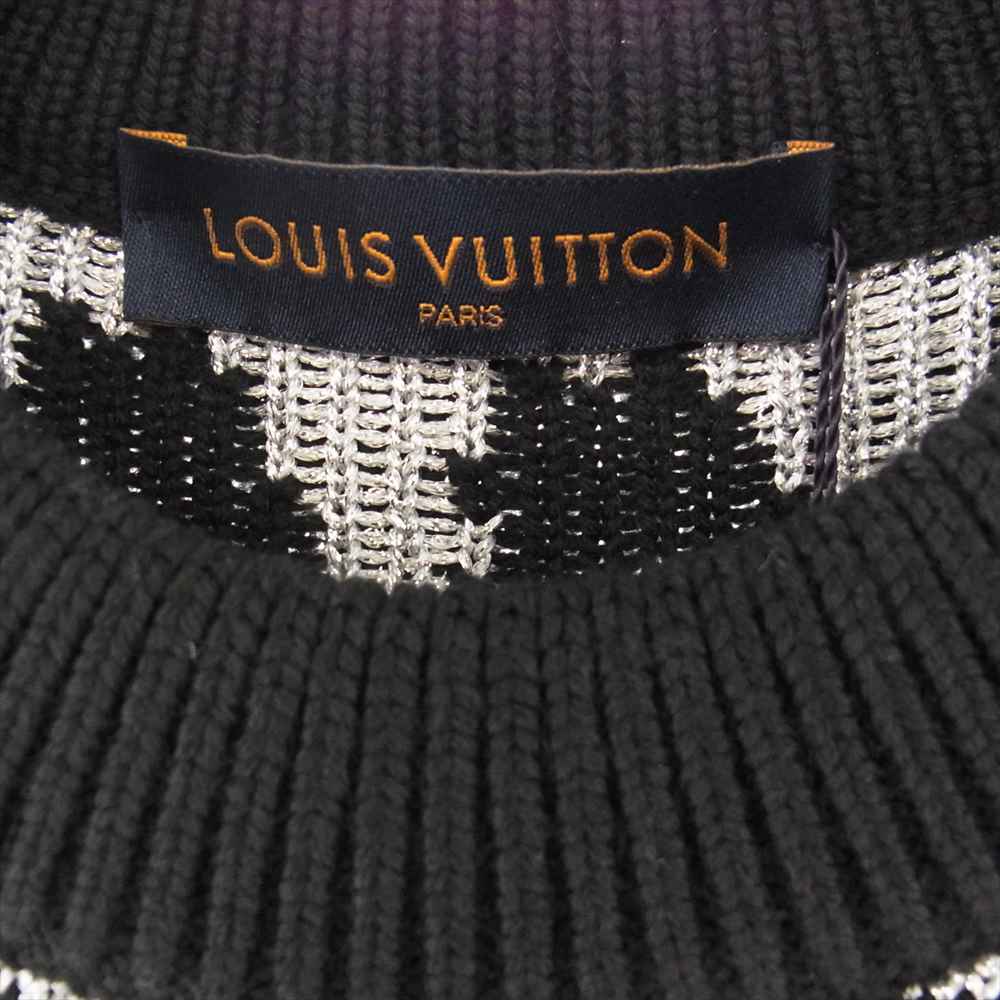 LOUIS VUITTON ルイ・ヴィトン 19AW 1A5PBX ルレックスジャガード LVサークル金具 長袖 ニット マルチカラー系 ブラック系  シルバー系 L【極上美品】【中古】