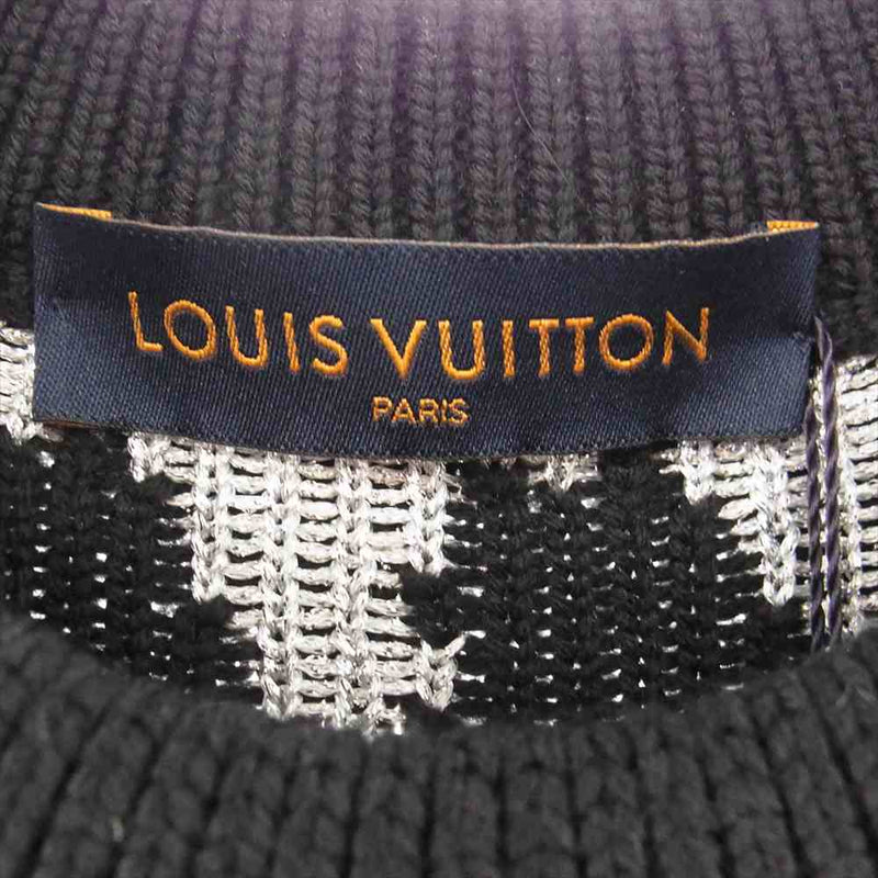 LOUIS VUITTON ルイ・ヴィトン 19AW 1A5PBX ルレックスジャガード LVサークル金具 長袖 ニット マルチカラー系 ブラック系  シルバー系 L【極上美品】【中古】