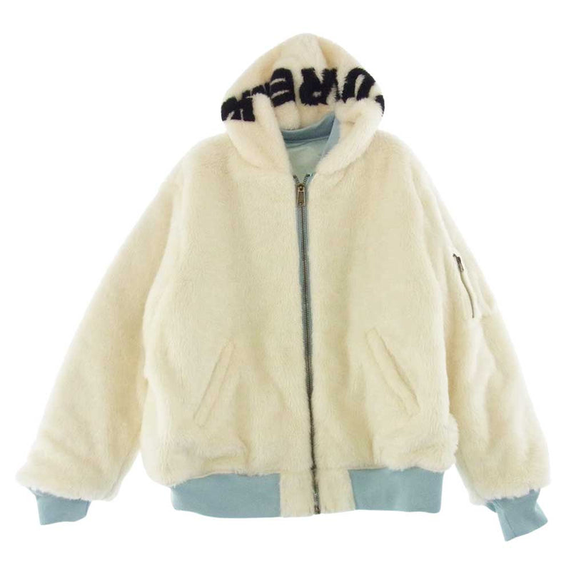 Supreme シュプリーム 22AW Faux Fur Reversible MA-1 フェイクファー リバーシブル ブルゾン ジャケット  ライトブルー系 XL【新古品】【未使用】【中古】