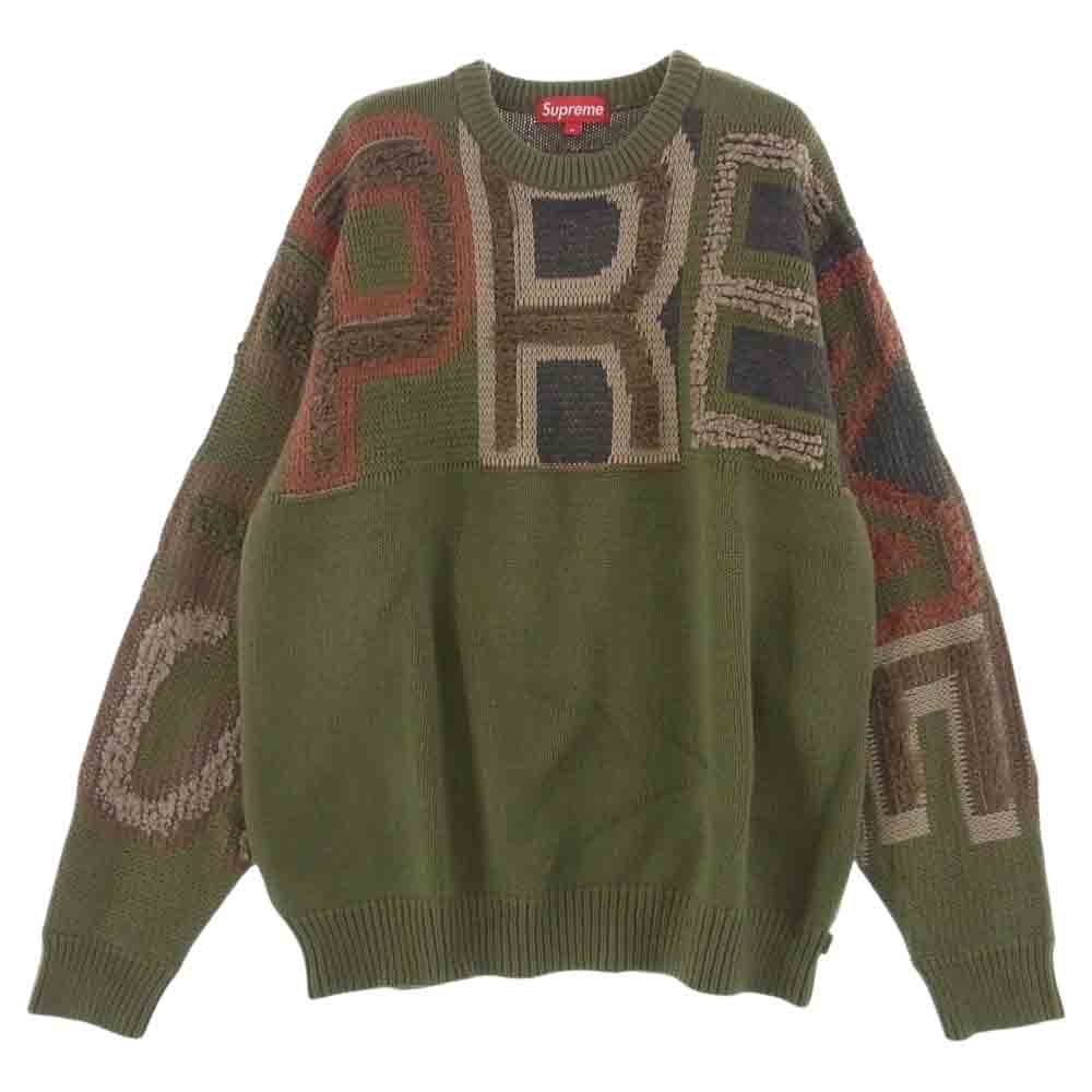 美品【XL】supreme 21AW Chenille Logo Sweater-