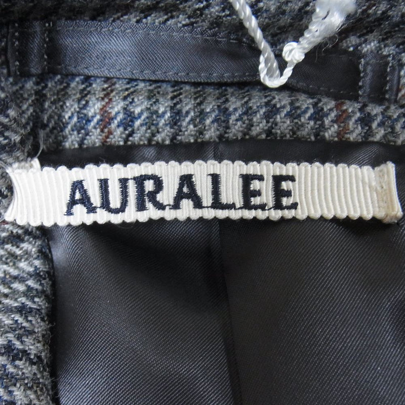 AURALEE オーラリー 18AW A8AC01BN DOUBLE FACE CHECK LONG COAT ダブルフェイス チェック ロング  コート グレー系 4【極上美品】【中古】