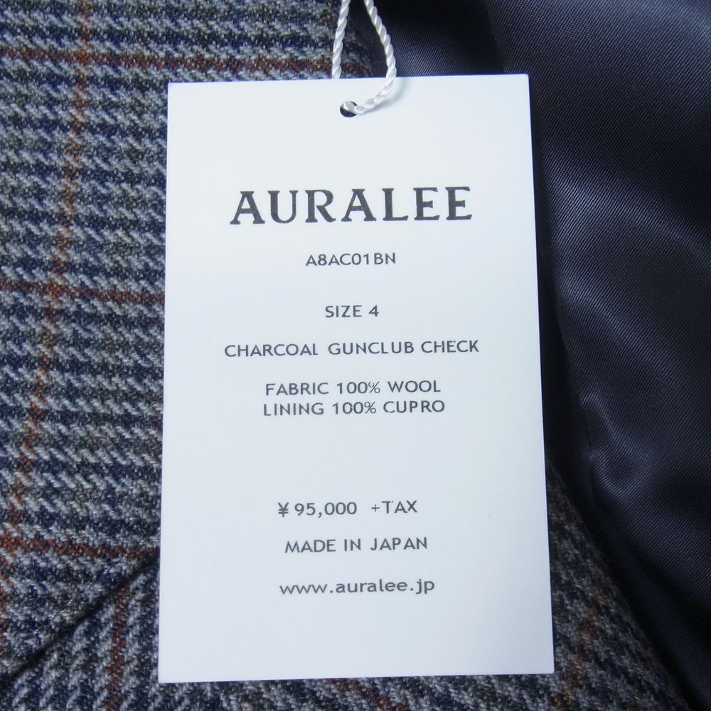 AURALEE オーラリー 18AW A8AC01BN DOUBLE FACE CHECK LONG COAT