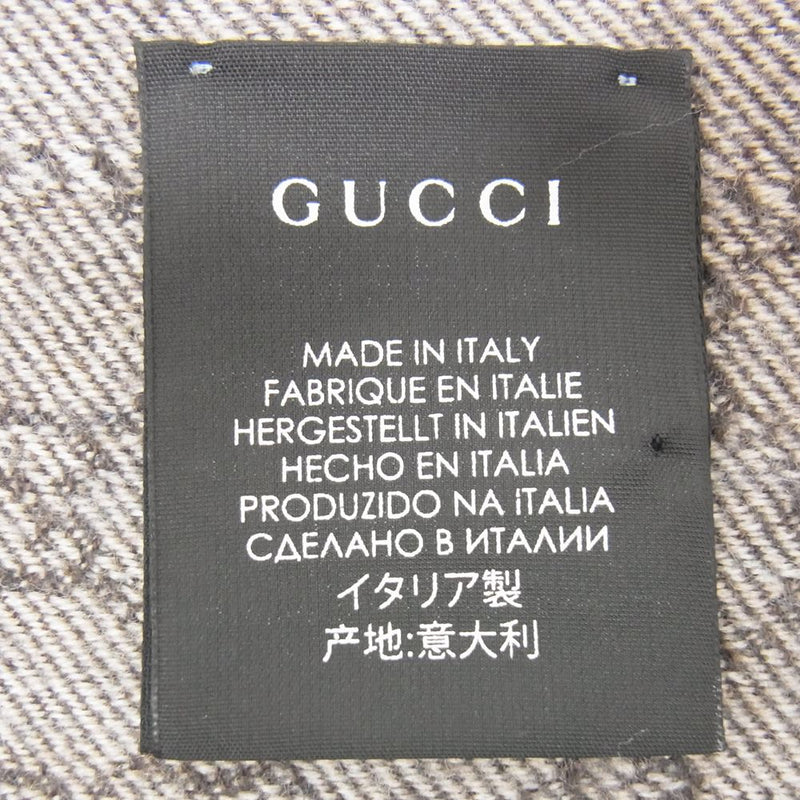 GUCCI グッチ GGパターン ウール ウィンター スカーフ マフラー ブラウン系【中古】