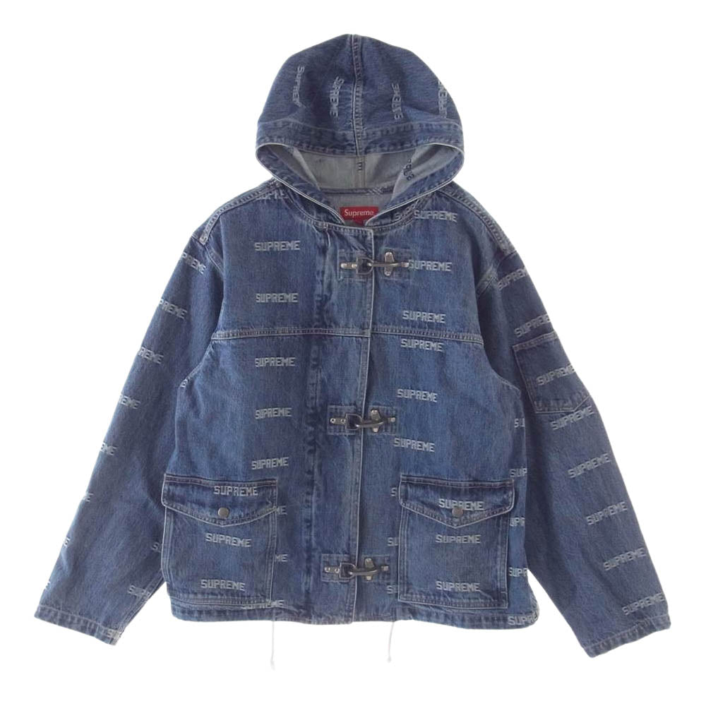 supreme Logo Denim Turnout Jacket L