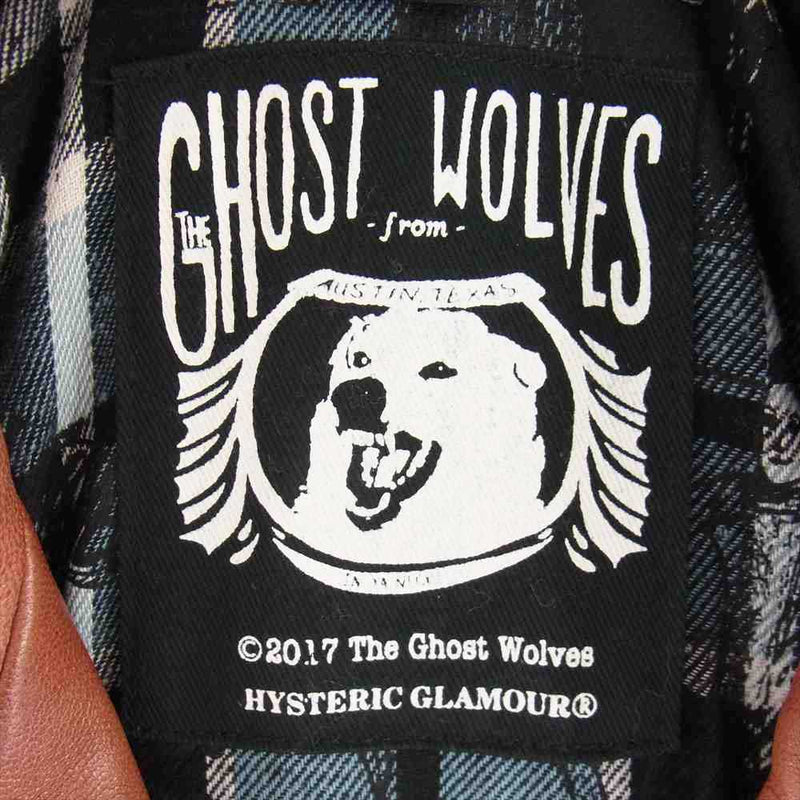 HYSTERIC GLAMOUR ヒステリックグラマー 17AW 02173LB01 THE GHOST WOLVES ダブル ライダース ジャケット  レッド系 S【中古】