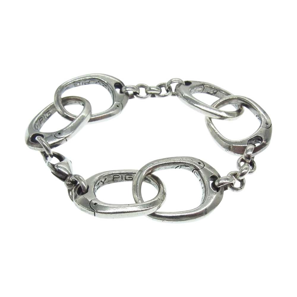 CRAZY PIG クレイジーピッグ HANDCUFF BRACELET SMALL ハンドカフ ブレスレット スモール シルバー系【中古】