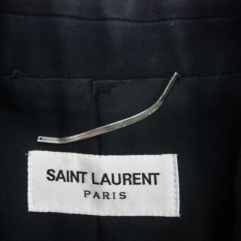 SAINT LAURENT サンローラン 510214 Y404W ノッチドラペル 2B テーラード ジャケット スラックス パンツ セットアップ  ブラック系 46【中古】