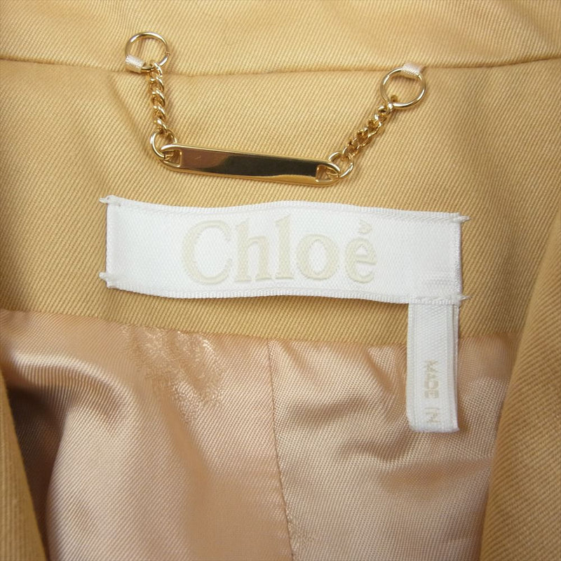 Chloe クロエ 後ろベルト付き テーラード ジャケット ベージュ系 34【中古】