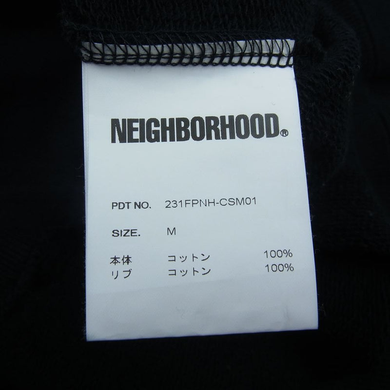 NEIGHBORHOOD ネイバーフッド 23SS 231FPNH-CSM01 COLLEGE SWEATSHIRT LS プリント スウェット  ブラック系 M【中古】