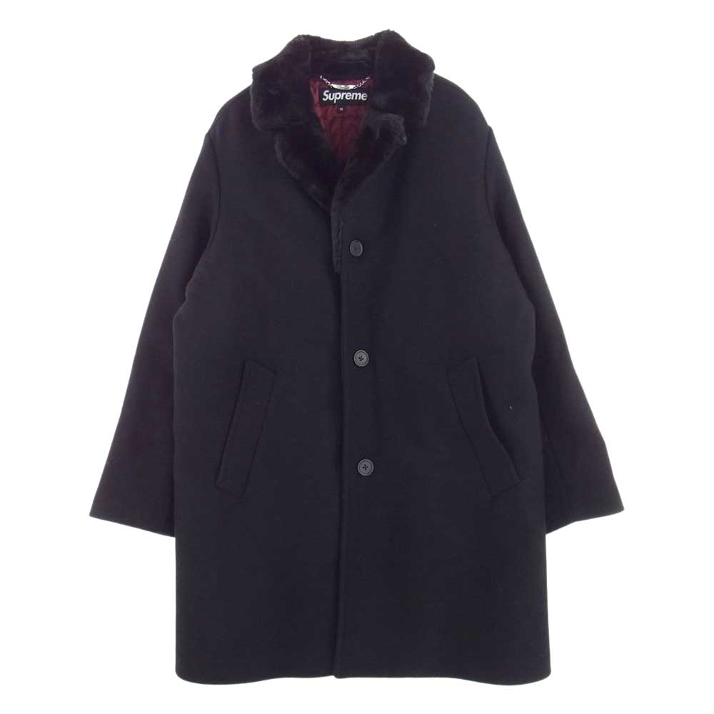 Supreme シュプリーム 22AW 【クリーニング済】Fur Collar Car Coat ファー カラー カー コート ブラック系 M【中古】