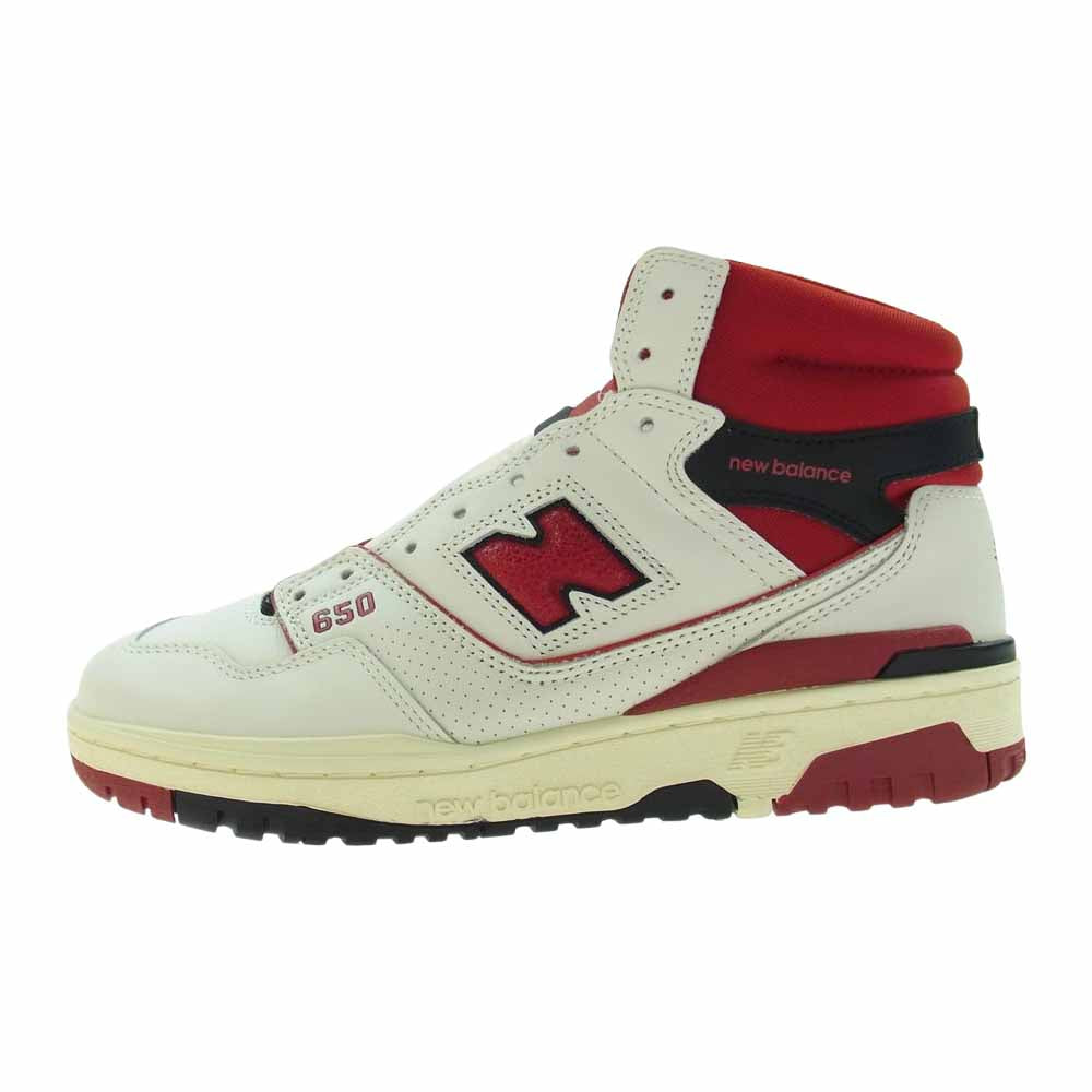 NEW BALANCE ニューバランス BB650RE1 Aim? Leon Dore エメレオンドレ 650R ハイカット スニーカー レッド系  ホワイト系 ブラック系 27.0ｃｍ【美品】【中古】