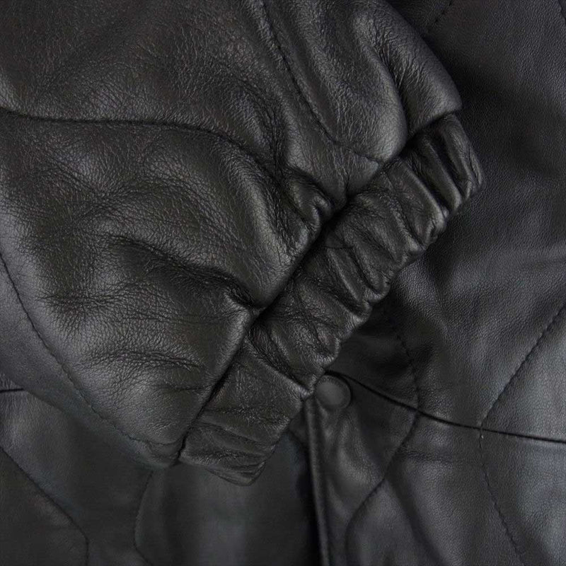 CHALLENGER チャレンジャー 22AW CLG-JK 022-006 QUILTING LEATHER JACKET キルティング レザー  中綿 ジャケット ブラック系 XL【美品】【中古】