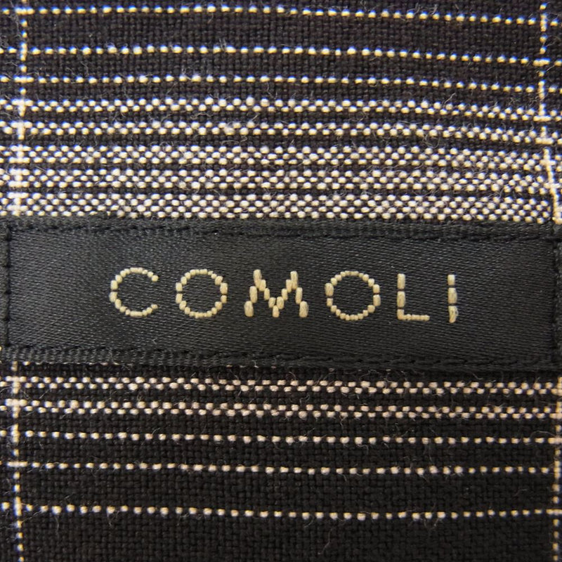 COMOLI コモリ 23SS X01-02008 RAYON CHECK OPEN COLLAR SHIRT