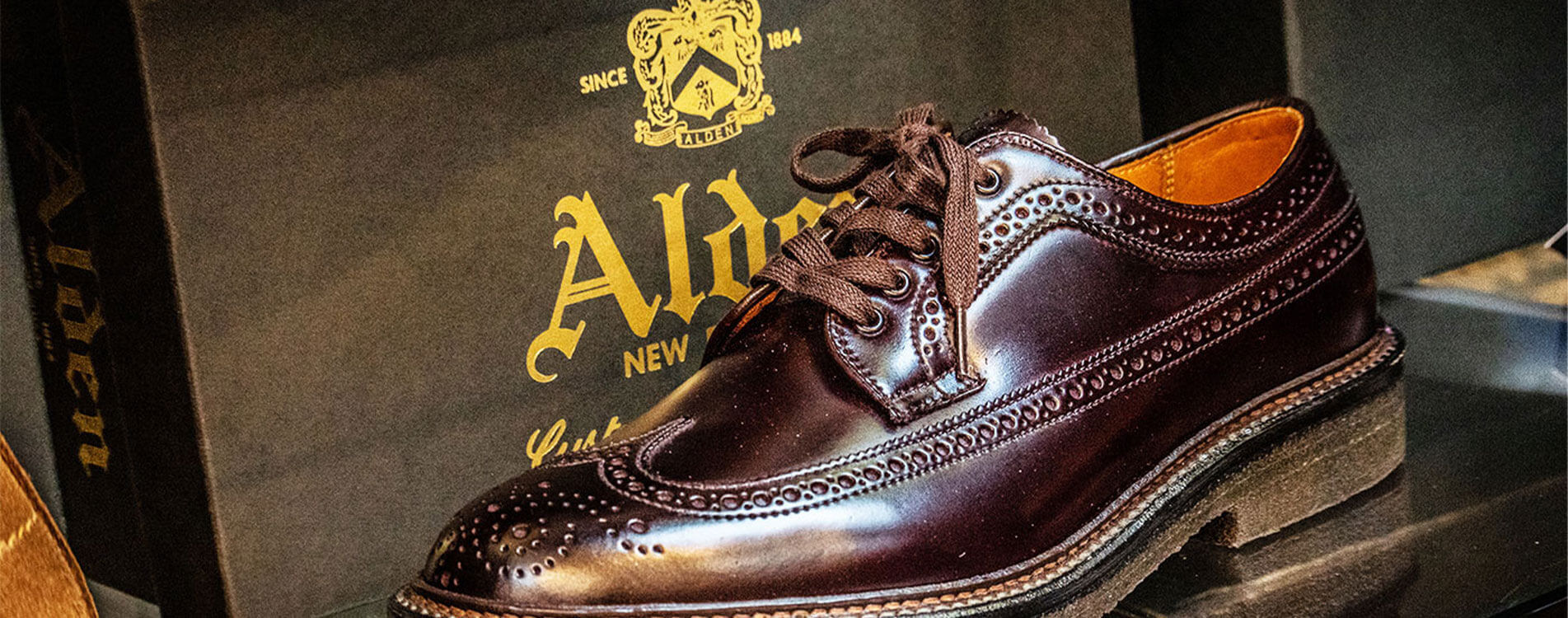 美品　ALDEN Brogue スエードVチップ　バリーラスト　７Eラストバリー