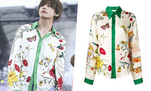 BTS V Flora Print Shirt