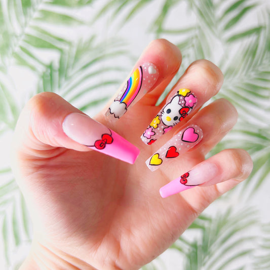 Spring Hello Kitty Acrylic Press on nails – FASHION COUTURE